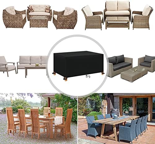 TopIdea Housse Salon de Jardin 200x100x75cm Housse de Table Jardin Rectangulaire Couverture de Protection Meubles Bâche Salon de Jardin Imperméable Anti-UV Tissu 600D Oxford Bache Table Exterieur – Image 4