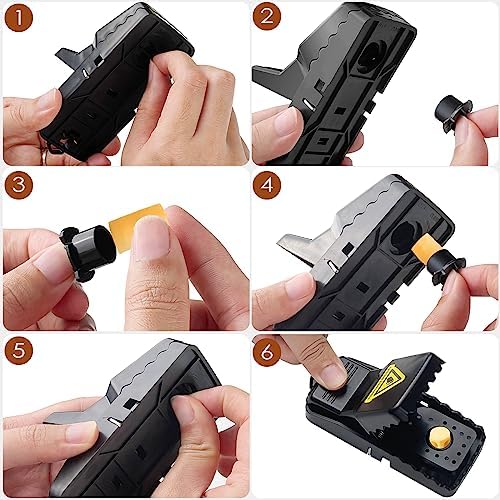 Fousenuk Piège à Rats Professionnel, 6 Clips de Piege a Souris Efficace, Piège Souris Reutilisable, Tapetteà, Attrape, Tapetteà Plastique, Tapette, Convient pour la Maison et Exterieur – Image 3