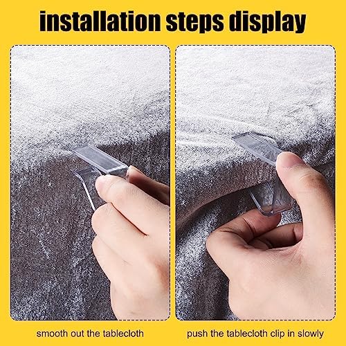 8pcs Pince à Nappe Plastique, Pince à Nappe de Table Transparente Porte-Nappe Pinces à Couverture de Table pour Tableau d'Épaisseur de 1,7-3,5cm Noël Fête Mariage d'Intérieur d'Extérieur – Image 5