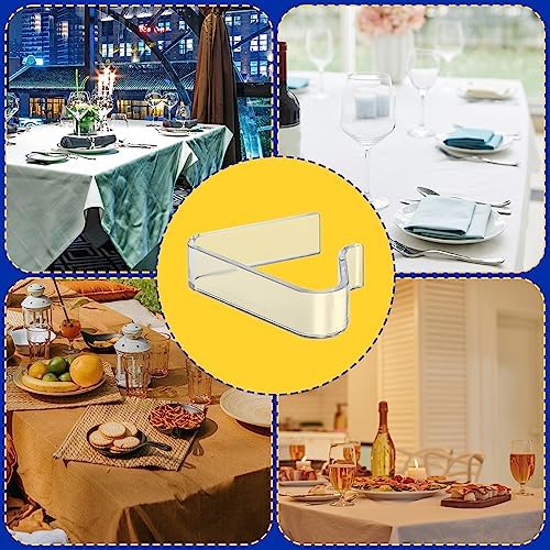 8pcs Pince à Nappe Plastique, Pince à Nappe de Table Transparente Porte-Nappe Pinces à Couverture de Table pour Tableau d'Épaisseur de 1,7-3,5cm Noël Fête Mariage d'Intérieur d'Extérieur – Image 7