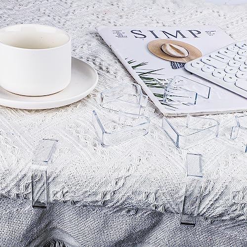 8pcs Pince à Nappe Plastique, Pince à Nappe de Table Transparente Porte-Nappe Pinces à Couverture de Table pour Tableau d'Épaisseur de 1,7-3,5cm Noël Fête Mariage d'Intérieur d'Extérieur – Image 6