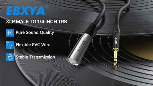 EBXYA XLR Jack Cable 1M 2Pack XLR Male Jack 6.35 XLR vers 6,35 TRS Jack Câble symétrique mâle avec 3 broches – Image 7