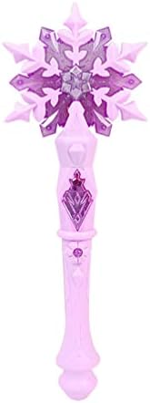 SAFIGLE Baguette magique lumineuse flocon de neige LED avec son - Accessoire de costume pour enfants - Cadeau d'anniversaire de Noël - Rose