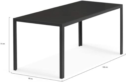 IDMarket - Salon de Jardin Madrid Table 190 CM et 8 chaises empilables Gris Anthracite – Image 6