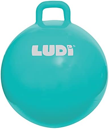 LUDI - Ballon Sauteur XXL Bleu - Jouet Sauteur Gonflable - Plastique PVC épais et résistant - Développe la motricité - Jouet d'intérieur et extérieur - Diamètre 55 cm - Dès 5 Ans