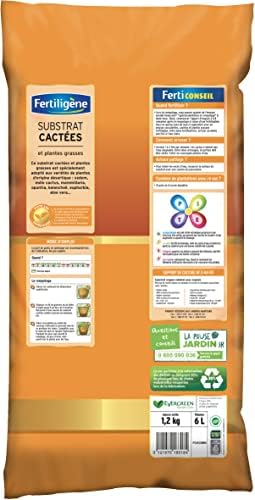 FERTILIGENE FCAC6PN - Substrat Cactées et Plantes Grasses 6 L -Facilite le drainage - Favorise une croissance régulière - Evite les excès d'eau - Avec engrais, pouzzolane et sable - Fabriqué en France – Image 2