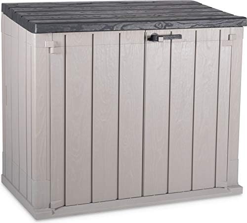 dobar® 95604e Revêtement de Poubelle en Plastique pour 2 poubelles de 120 l - Abri pour Jardin - 129,5 x 74,5 x 111 cm - Taupe/Anthracite