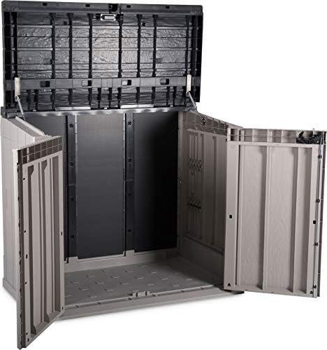 dobar® 95604e Revêtement de Poubelle en Plastique pour 2 poubelles de 120 l - Abri pour Jardin - 129,5 x 74,5 x 111 cm - Taupe/Anthracite – Image 2