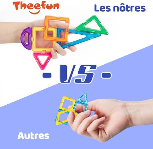 Theefun Blocs de Construction Magnétiques, 136 pièces Blocs de constructions Aimantés Blocs Aimantés pour Garçons et Filles Jeux de Blocs de Construction magnétiques pour Enfants de 3 4 5 6 7 8 Ans – Image 2