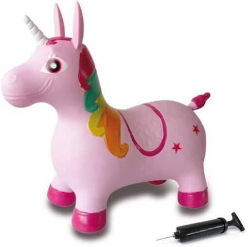 Jamara 460316-Animal Gonflable Licorne avec Pompe-sans BPA-Charge maximale : 50 kg Animal à Sauter, 460316, Multicolore, Taille Unique – Image 7