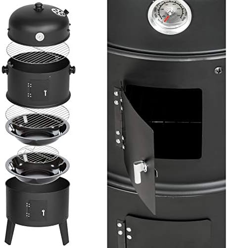 TecTake BBQ GRILL BARBECUE CHARBON DE BOIS FUMOIR SMOKER - diverses tailles au choix - (3en1 BBQ Fumeur/grill | No. 400820) – Image 5