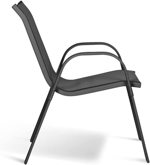 IDMarket - Salon de Jardin Madrid Table 190 CM et 8 chaises empilables Gris Anthracite – Image 7