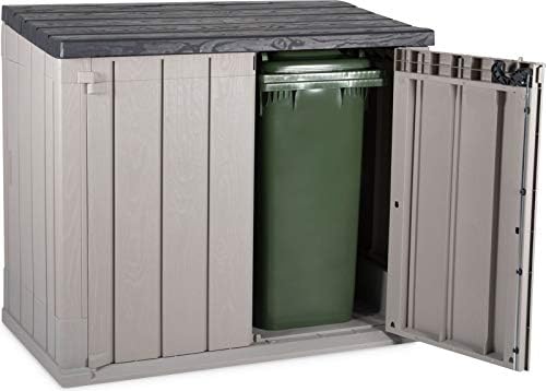 dobar® 95604e Revêtement de Poubelle en Plastique pour 2 poubelles de 120 l - Abri pour Jardin - 129,5 x 74,5 x 111 cm - Taupe/Anthracite – Image 6