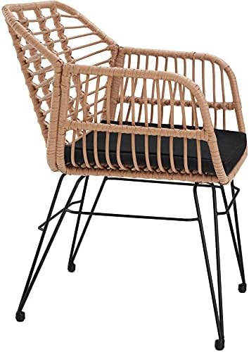 TecTake 800802 Salon de Jardin en Rotin 2 Personnes Résine Tressée Ensemble Table et Chaises Coussins d´Assise Amovibles – Diverses Couleurs (Marron Naturel) – Image 6