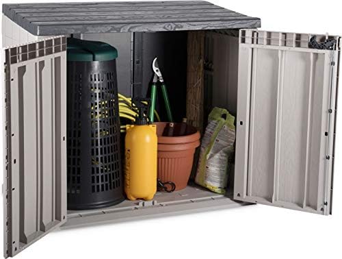 dobar® 95604e Revêtement de Poubelle en Plastique pour 2 poubelles de 120 l - Abri pour Jardin - 129,5 x 74,5 x 111 cm - Taupe/Anthracite – Image 7