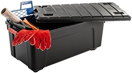 Iris Ohyama, Lot de 3 Grandes boîtes, Organisateur de rangement plastique, avec couvercle & Boîtes, Organisateur de rangement plastique, Lot de 2, 50L, Hermétique, Clips, Chambre – Image 3