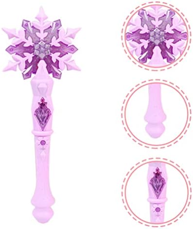 SAFIGLE Baguette magique lumineuse flocon de neige LED avec son - Accessoire de costume pour enfants - Cadeau d'anniversaire de Noël - Rose – Image 4