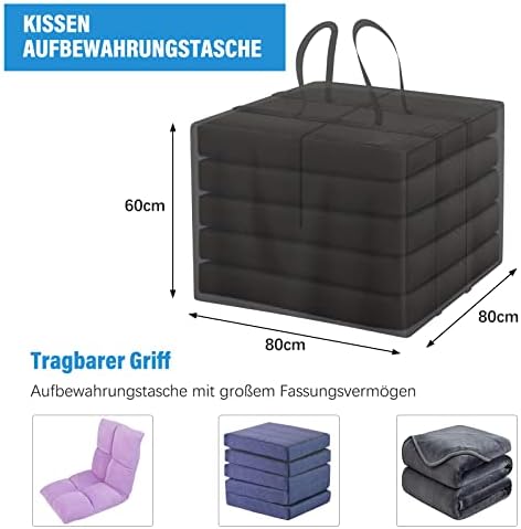 Nomiou Sac de Rangement XXL pour Coussins de Jardin, Housse de Protection imperméable - Sac de Transport Lourd - Oxford 600D - pour Coussin de Jardin - 60 x 80 x 80 cm… – Image 2