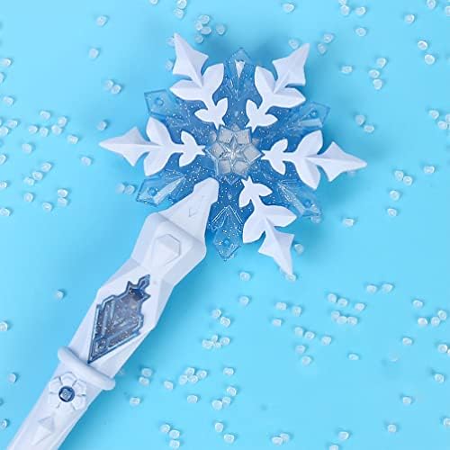 SAFIGLE Baguette magique lumineuse en forme de flocon de neige à LED avec son - Accessoire de costume pour enfants - Cadeaux d'anniversaire de Noël pour enfants et filles - Bleu – Image 7
