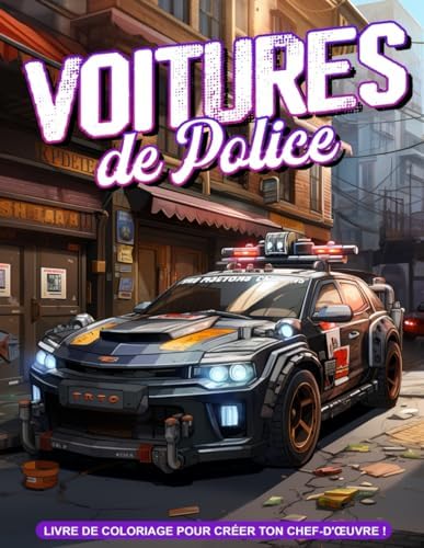 Voitures de Police Livre de Coloriage: À La Poursuite De La Justice : Une Collection Dynamique D'Illustrations De Voitures De Police Pour Les Admirateurs Des Forces De L'Ordre