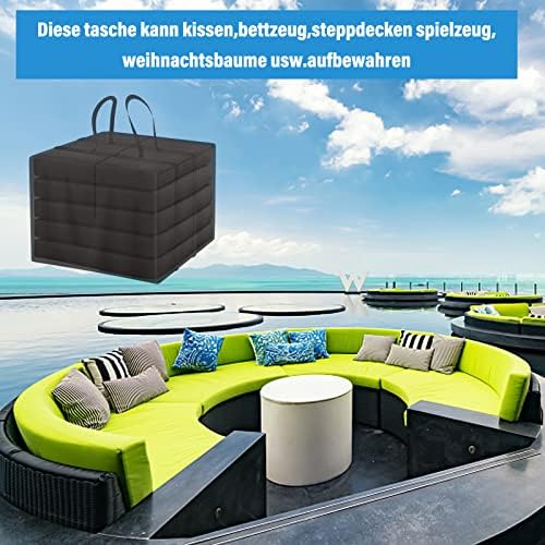 Nomiou Sac de Rangement XXL pour Coussins de Jardin, Housse de Protection imperméable - Sac de Transport Lourd - Oxford 600D - pour Coussin de Jardin - 60 x 80 x 80 cm… – Image 6