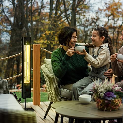 Outsunny Chauffage infrarouge ULG + sur pied 20 m² chauffage radiant électrique chauffage d'appoint sans CO₂ protection IPX5 6 niveaux de chaleur 650/1000/1320/1500/1750/2000W télécommande fournie – Image 2