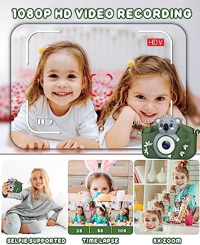 Appareil Photo Enfant, 2.0 Pouces Appareils Photos Numériques pour Enfants avec 32GB SD Carte,HD 1080P Mini Caméra Enfant Rechargeable pour Garçons et Filles, Cadeaux pour Enfants de 3 à 12 Ans – Image 5