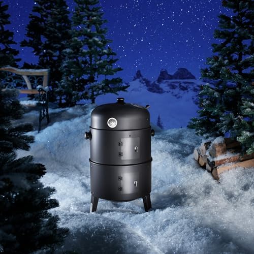 TecTake BBQ GRILL BARBECUE CHARBON DE BOIS FUMOIR SMOKER - diverses tailles au choix - (3en1 BBQ Fumeur/grill | No. 400820) – Image 2