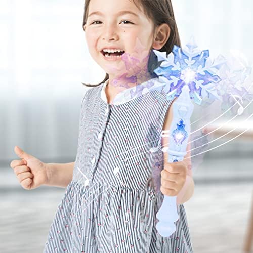 SAFIGLE Baguette magique lumineuse en forme de flocon de neige à LED avec son - Accessoire de costume pour enfants - Cadeaux d'anniversaire de Noël pour enfants et filles - Bleu – Image 3
