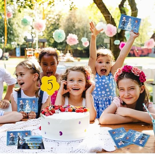 Byhsoep 12 Invitation Anniversaire Fille,Carte Invitation Princesse Avec Enveloppes et Autocollants,Cartes d'invitation de Fête en Français Princesse pour Enfants Filles – Image 5