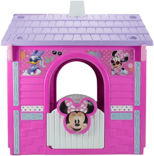 INJUSA - Maison de Jouet Minnie Mouse, Enfants +3 Ans, 2 Portes d'Entrée avec Loquet et Boîte aux Lettres, 2 Fenêtres, Licence Officielle Disney, Couleur Rose – Image 3