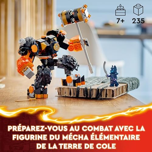Lego Ninjago Le Robot Élémentaire de la Terre de Cole, Jouet de Construction pour Garçons et Filles Dès 7 Ans avec 2 Personnages Dont Une Minifigurine Cole, Cadeau Ninja pour Enfants 71806 – Image 2