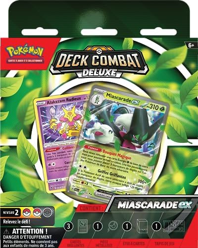 Pokemon : Deck Combat Deluxe - Palmaval-ex ou Miascarade-ex (Modèle aléatoire) - Jeux de société - Cartes à Jouer et à Collectionner - A partir de 6 Ans - Version française – Image 2