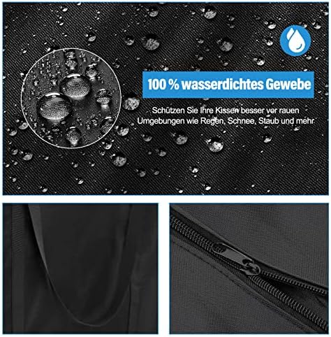 Nomiou Sac de Rangement XXL pour Coussins de Jardin, Housse de Protection imperméable - Sac de Transport Lourd - Oxford 600D - pour Coussin de Jardin - 60 x 80 x 80 cm… – Image 5