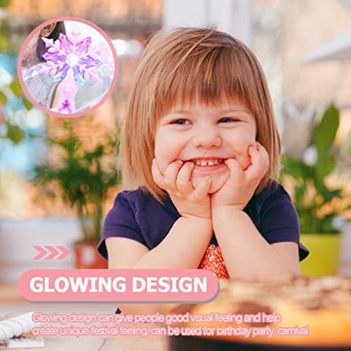 SAFIGLE Baguette magique lumineuse flocon de neige LED avec son - Accessoire de costume pour enfants - Cadeau d'anniversaire de Noël - Rose – Image 7