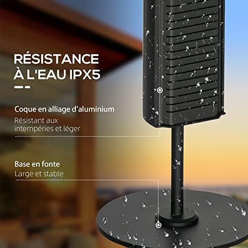 Outsunny Chauffage infrarouge ULG + sur pied 20 m² chauffage radiant électrique chauffage d'appoint sans CO₂ protection IPX5 6 niveaux de chaleur 650/1000/1320/1500/1750/2000W télécommande fournie – Image 7