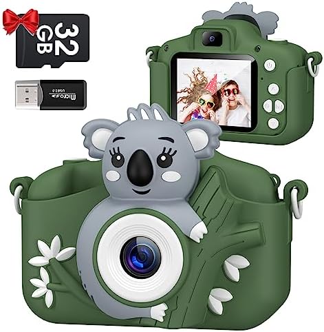 Appareil Photo Enfant, 2.0 Pouces Appareils Photos Numériques pour Enfants avec 32GB SD Carte,HD 1080P Mini Caméra Enfant Rechargeable pour Garçons et Filles, Cadeaux pour Enfants de 3 à 12 Ans