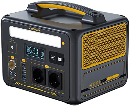 VTOMAN Jump 600X Station d'alimentation portable 600W, générateur solaire LiFePO4 de 299Wh avec capacité extensible, 2×prises AC, USB-C PD 60W, 3×prises DC régulées 12V/10A