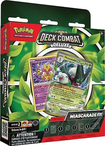 Pokemon : Deck Combat Deluxe - Palmaval-ex ou Miascarade-ex (Modèle aléatoire) - Jeux de société - Cartes à Jouer et à Collectionner - A partir de 6 Ans - Version française