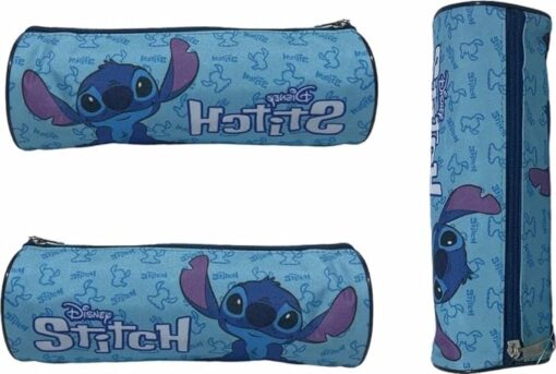 arlis Trousse Scolaire, Ronde - Dimensions: 23 x 8 cm (Trousse Stitch Bleu)