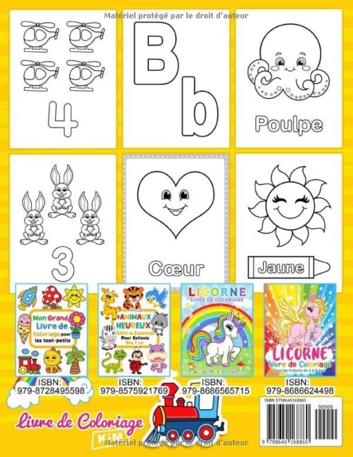 Mon 1er livre de coloriage: Chiffres, Lettres, Formes et Animaux, Livre de coloriage pour les enfants à partir de 2 ans – Image 2