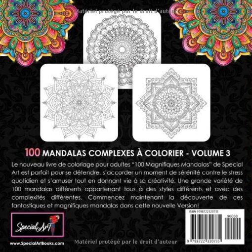 100 Magnifiques Mandalas: Livre de Coloriage pour Adultes, Super Loisir Antistress pour se détendre avec de beaux Mandalas à Colorier Adultes. (Volume 3) – Image 2