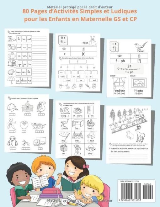 Lecture Syllabique GS CP: Apprendre à Lire Méthode Syllabique. 80 Pages Ludiques et Amusants pour les enfants en Maternelle Grande Section et CP (Cahier de Lecture GS CP) – Image 2