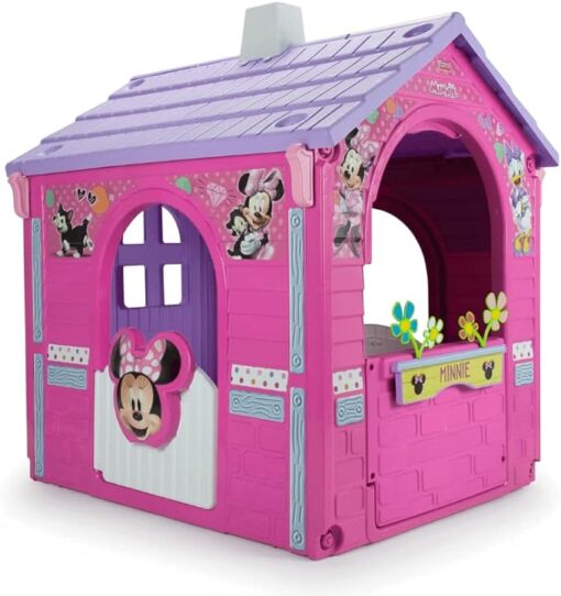 INJUSA - Maison de Jouet Minnie Mouse, Enfants +3 Ans, 2 Portes d'Entrée avec Loquet et Boîte aux Lettres, 2 Fenêtres, Licence Officielle Disney, Couleur Rose – Image 2