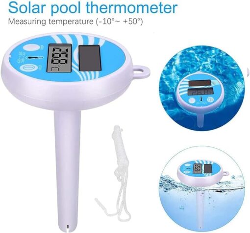 Solar Power Swimming Pool Thermometer, Floating Pool Thermometer, Easy to Read & Shatter Resistant Thermometer for All Outdoor/Indoor Swimming Pools, Spas, Hot Tubs & Ponds – Image 2