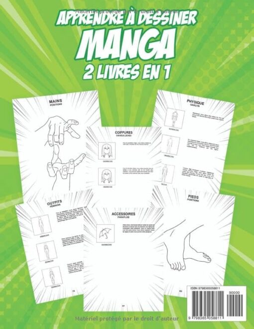 Apprendre à Dessiner Manga: 2 LIVRES EN 1 : Manuel Complet pour Apprendre à Dessiner Visages, Corps, Coiffures, Vêtements et beaucoup d’autres Accessoires de Personnages des Manga et des Anime – Image 2