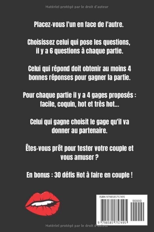 Jeux Et Défis Pour Pimenter Sa Vie De Couple: Cadeau Couple Saint Valentin, Mariage, Anniversaire - 70 Questions 40 Gages Coquins, en Bonus 30 Défis Hot à faire à deux – Image 2