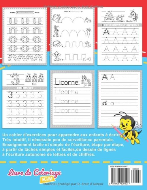 ABC Premiers Pas: Cahier d'écriture. Apprenons à tracer des lignes, des formes, des lettres et des chiffres. Cahier d'activités pour les enfants à partir de 3 ans. – Image 2