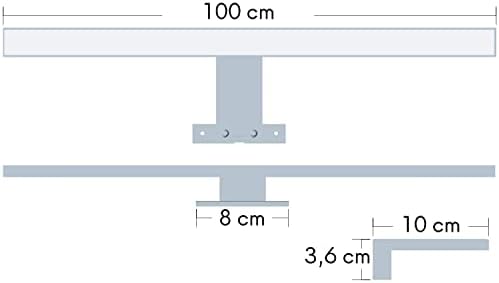 kalb | 100cm LED lampe salle de bain lampe miroir 230V, chrome, blanc neutre – Image 5