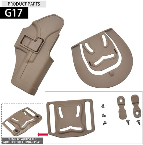 Gunyoo CQC Pistolet Holster Tactique Main Droite Dissimulation Ceinture Boucle De Ceinture et Pagaie Étui pour G17 18 19 22 23 31 – Image 4